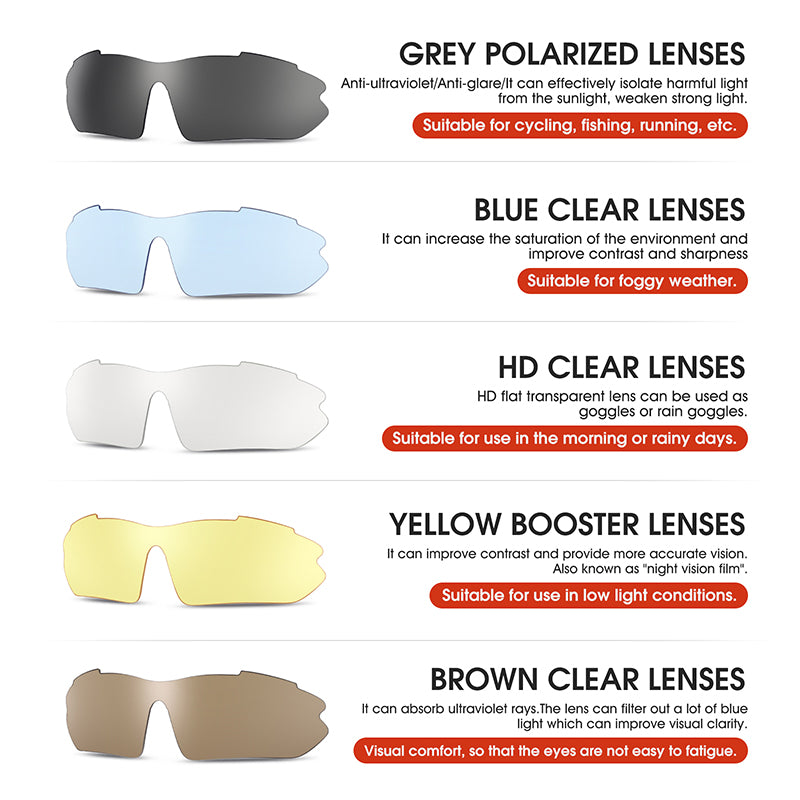 WEST BIKING YP0703142 Polarized Sports Sunglasses Cycling Mountain Bike Sunglasses with 5 Lens