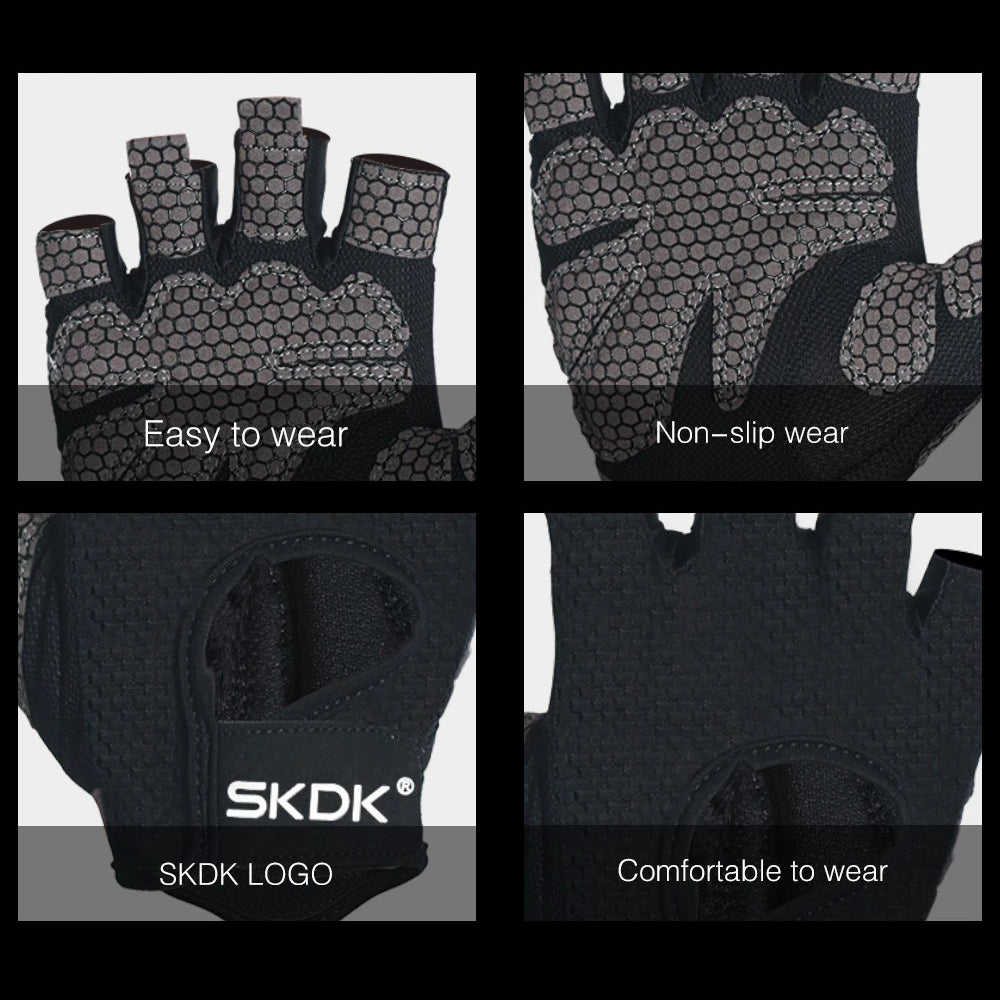 SKDK J55 Sport Gloves Non-Slip Cycling Gloves Half-Finger Outdoor Gloves for Fishing