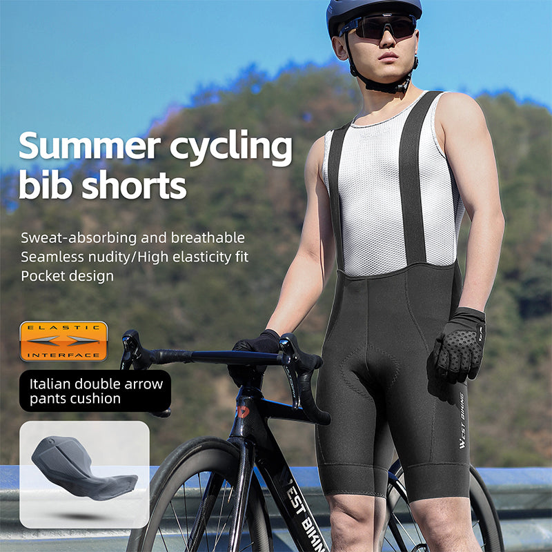 WEST BIKING YP0210012 Summer Cycling Bib Shorts Breathable Bike Riding Cloth for Men