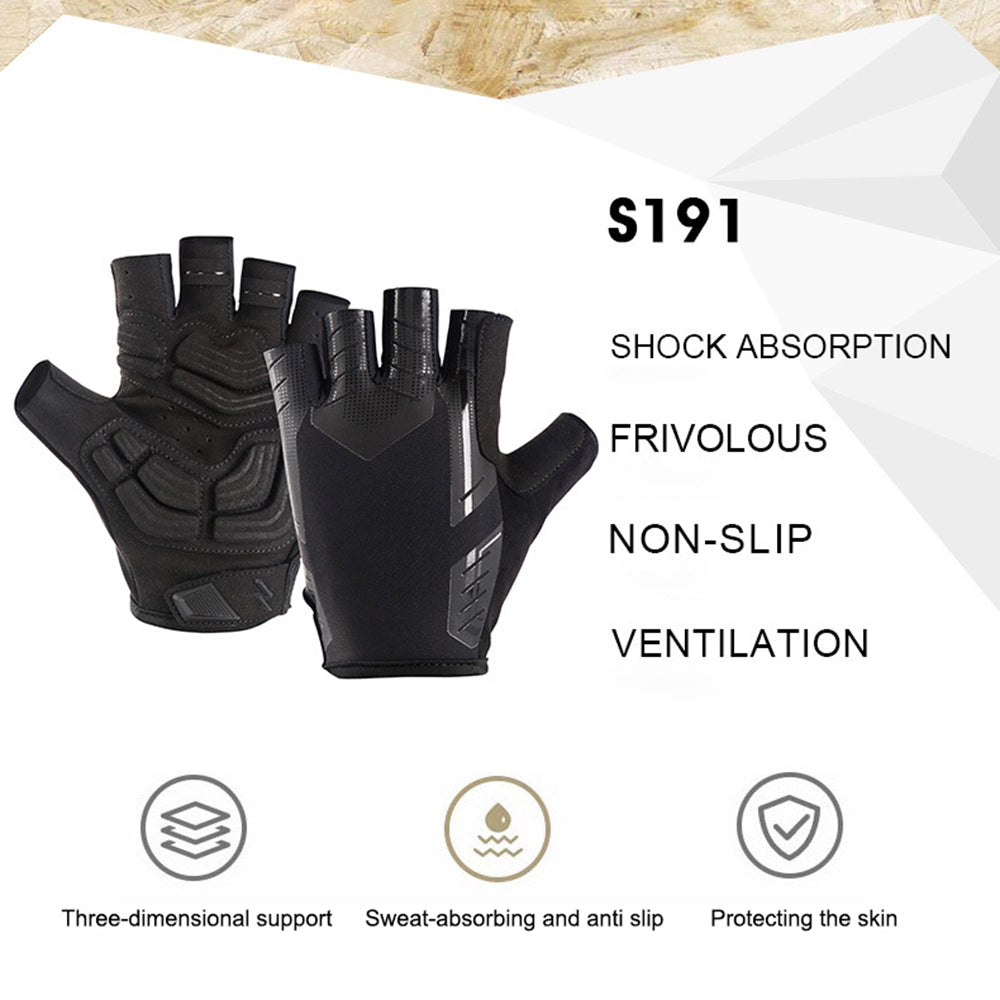 S191 1 Pair Anti-skid Cycling Gloves Unisex Breathable Half Finger Gloves