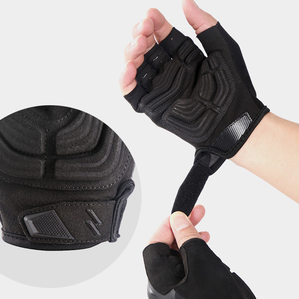 S191 1 Pair Anti-skid Cycling Gloves Unisex Breathable Half Finger Gloves