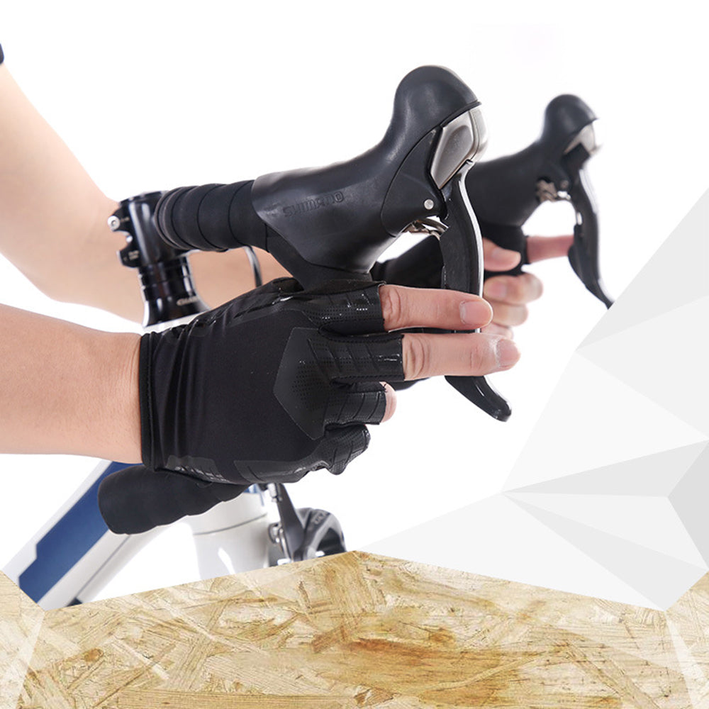 S191 1 Pair Anti-skid Cycling Gloves Unisex Breathable Half Finger Gloves