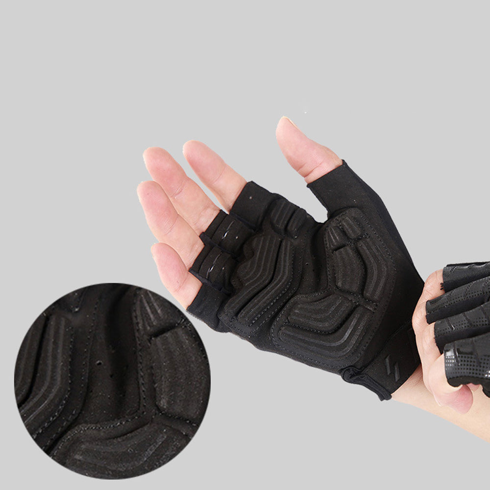 S191 1 Pair Anti-skid Cycling Gloves Unisex Breathable Half Finger Gloves