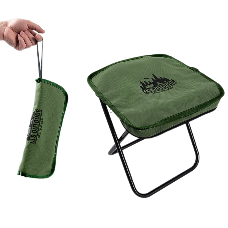 CLS Portable Folding Stool Aluminum Alloy + Oxford Cloth Outdoor Camping Picnic Fishing Chair