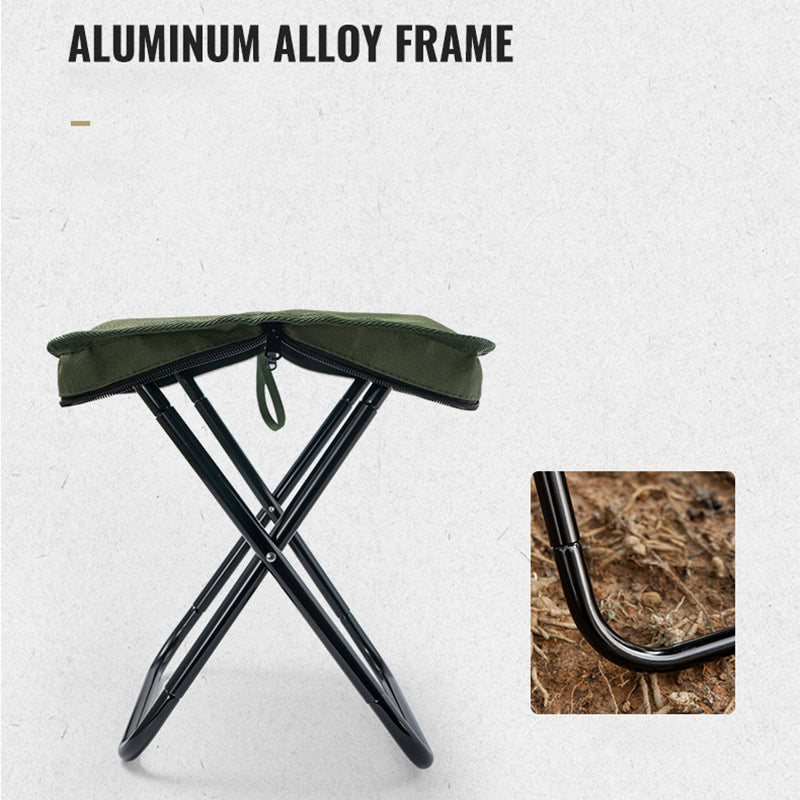 CLS Portable Folding Stool Aluminum Alloy + Oxford Cloth Outdoor Camping Picnic Fishing Chair