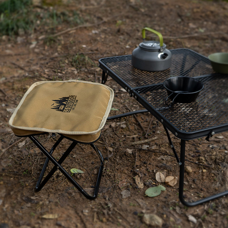 CLS Portable Folding Stool Aluminum Alloy + Oxford Cloth Outdoor Camping Picnic Fishing Chair