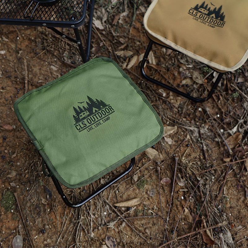 CLS Portable Folding Stool Aluminum Alloy + Oxford Cloth Outdoor Camping Picnic Fishing Chair