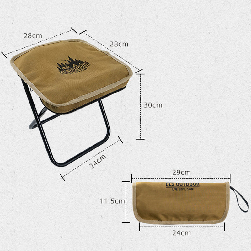 CLS Portable Folding Stool Aluminum Alloy + Oxford Cloth Outdoor Camping Picnic Fishing Chair