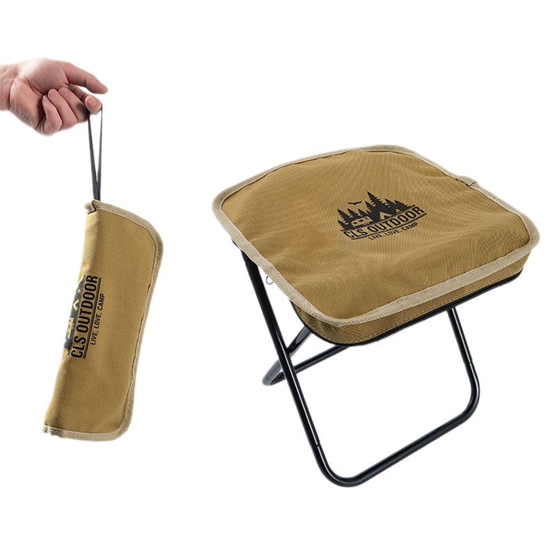 CLS Portable Folding Stool Aluminum Alloy + Oxford Cloth Outdoor Camping Picnic Fishing Chair