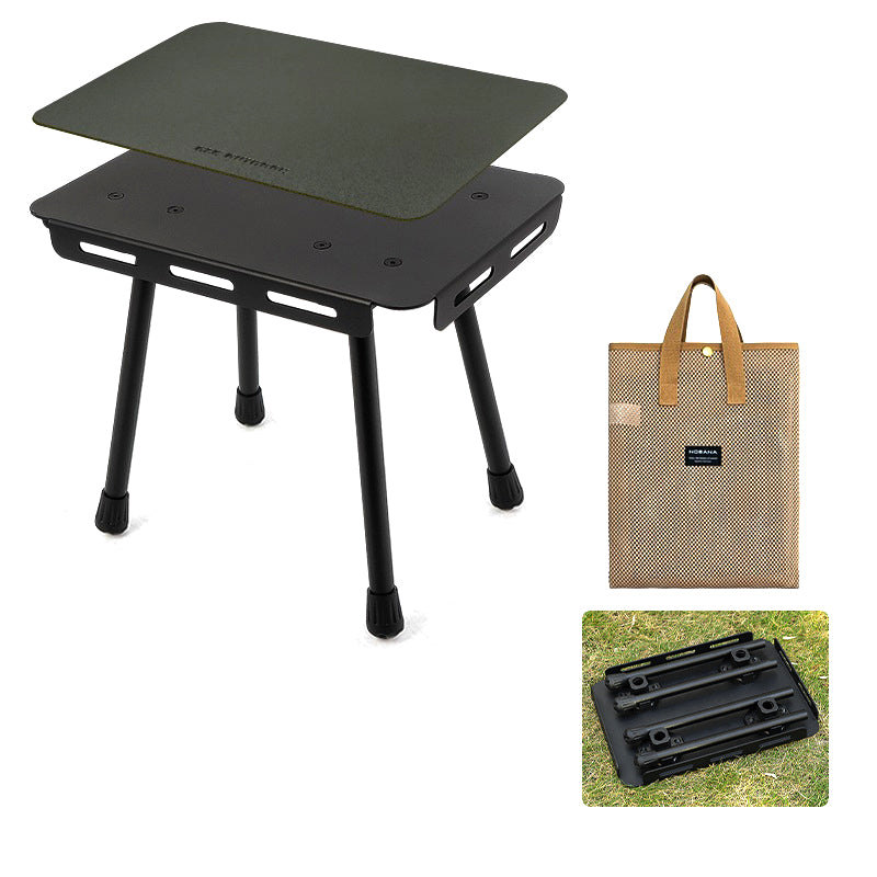 CLS Outdoor Camping Tactical Stool Folding Table with PU Leather Pad and Storage Bag