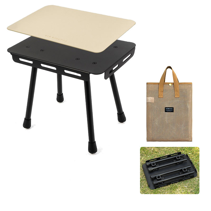 CLS Outdoor Camping Tactical Stool Folding Table with PU Leather Pad and Storage Bag