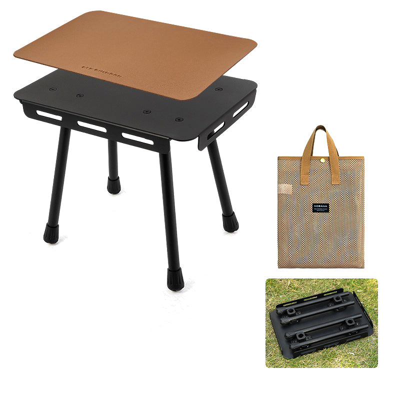 CLS Outdoor Camping Tactical Stool Folding Table with PU Leather Pad and Storage Bag