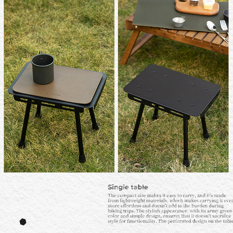 CLS Outdoor Camping Tactical Stool Folding Table with PU Leather Pad and Storage Bag