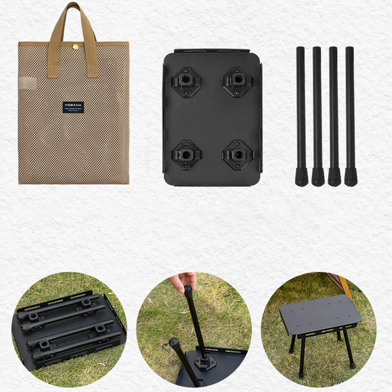 CLS Outdoor Camping Tactical Stool Folding Table with PU Leather Pad and Storage Bag