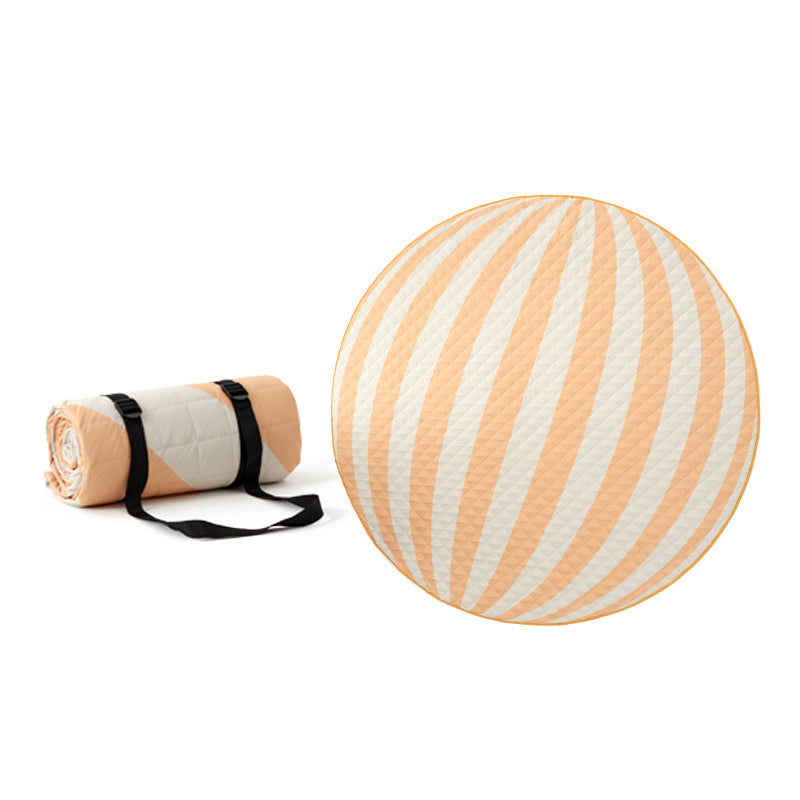 200cm Round Moisture-proof Picnic Mat Outdoor Camping Carpet with Webbing Strap