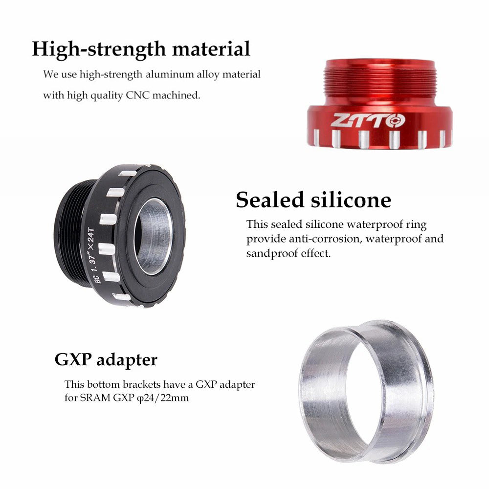 ZTTO BB109 Acrylic+Aluminum Alloy Bike Press-In Bottom Bracket Bearing Threaded BB