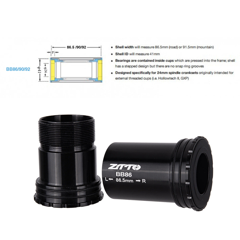 ZTTO BB86 Bicycle Ceramic Bottom Bracket with Threaded Locking for Road Bike