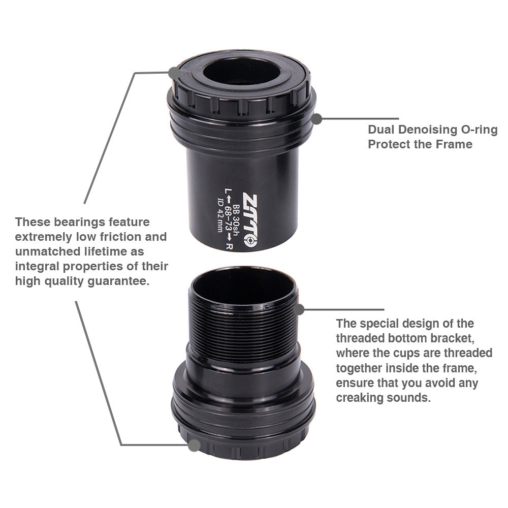 ZTTO BB30sh Bicycle Press Fit Bottom Bracket Axle for SRAM GXP / Shimano / FSA 24mm Spindle Crankset
