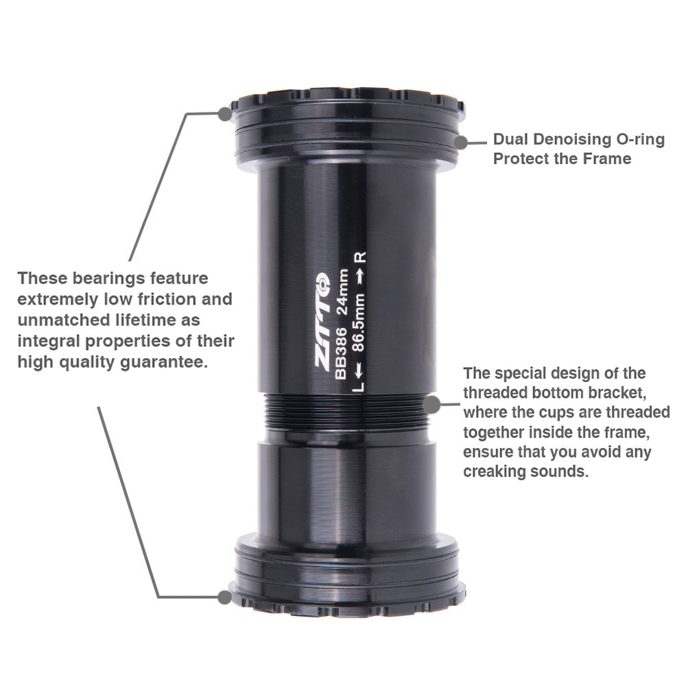 ZTTO BB386 Aluminum Alloy + Ceramic Bicycle Bottom Bracket (Outer Diameter: 46mm, Inner Diameter: 24mm)