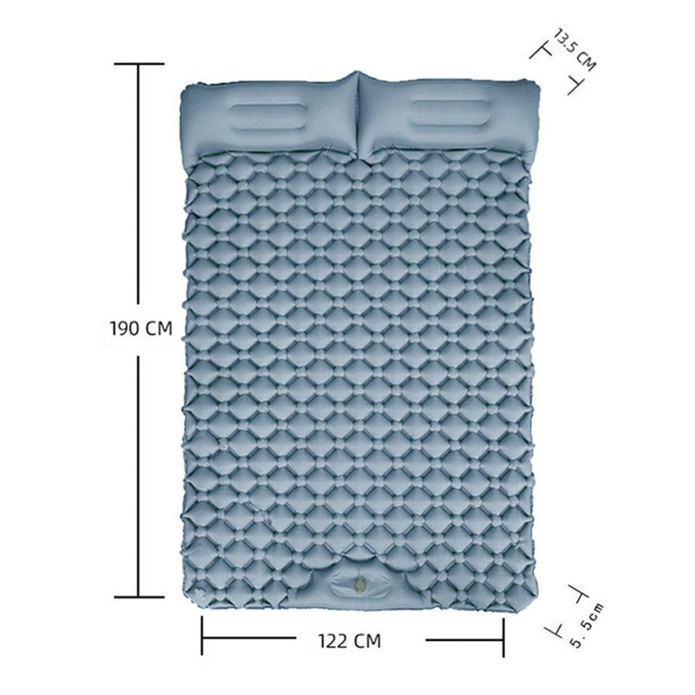 GM-SR01 Double Sleeping Mat 190x122cm Inflatable Camping Mattress Built-in Pump with Pillows