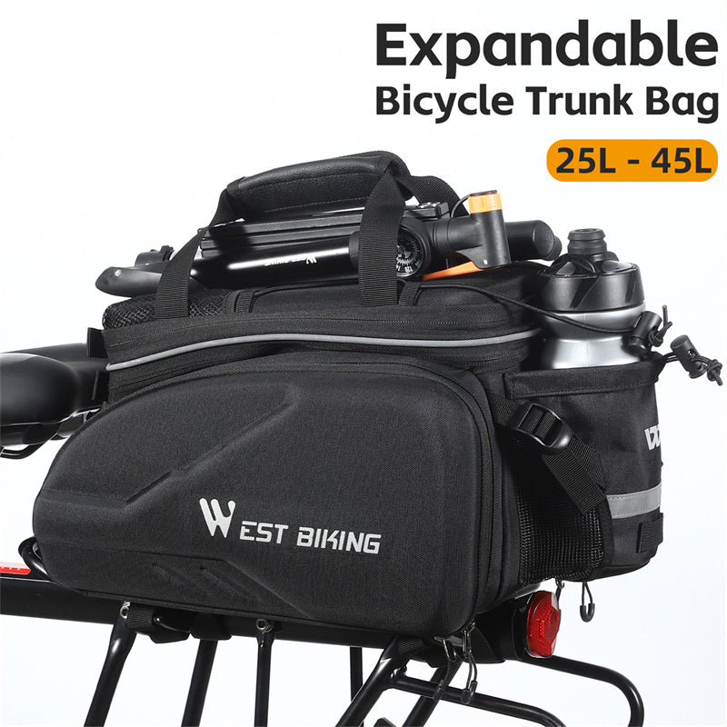 WEST BIKING YP0707354 Polyester+PVC Bicycle Rear Rack Storage Bag Reflective Bike Tail Pack
