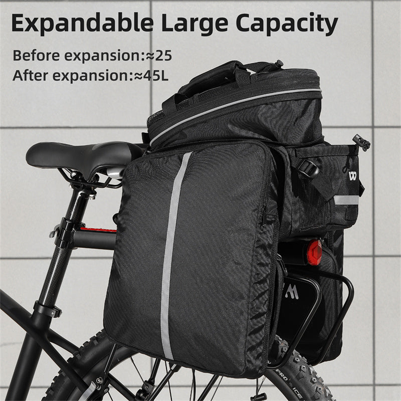 WEST BIKING YP0707354 Polyester+PVC Bicycle Rear Rack Storage Bag Reflective Bike Tail Pack