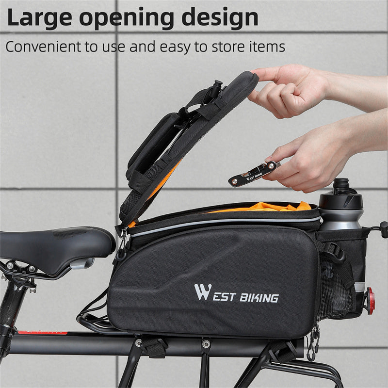 WEST BIKING YP0707354 Polyester+PVC Bicycle Rear Rack Storage Bag Reflective Bike Tail Pack