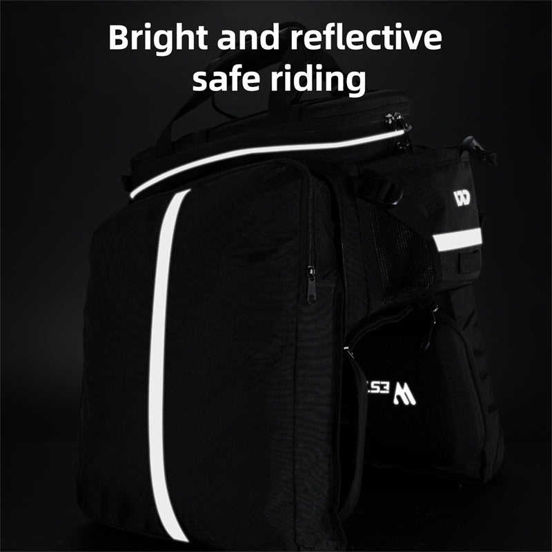 WEST BIKING YP0707354 Polyester+PVC Bicycle Rear Rack Storage Bag Reflective Bike Tail Pack