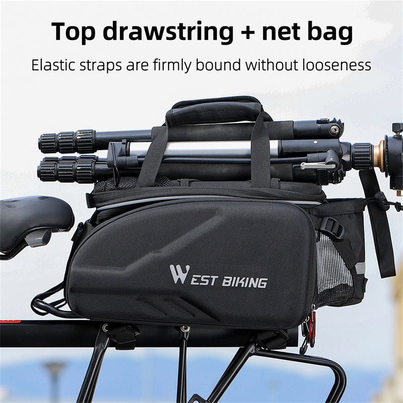 WEST BIKING YP0707354 Polyester+PVC Bicycle Rear Rack Storage Bag Reflective Bike Tail Pack