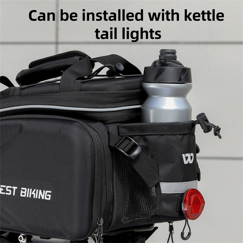 WEST BIKING YP0707354 Polyester+PVC Bicycle Rear Rack Storage Bag Reflective Bike Tail Pack