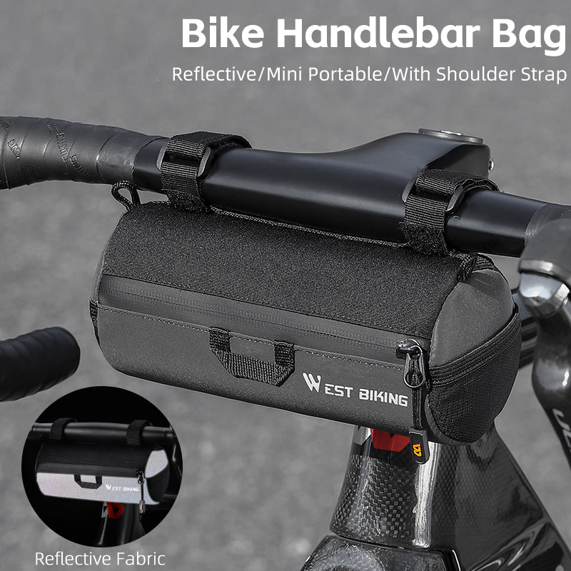 WEST BIKING YP0707361 Reflective 1L Mountain Bike Handlebar Bag with Shoulder Strap