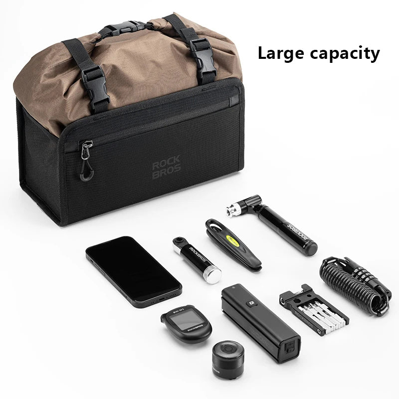 ROCKBROS W008 Bicycle Handlebar Hanging Bag Waterproof Detachable Bike Front Storage Bag