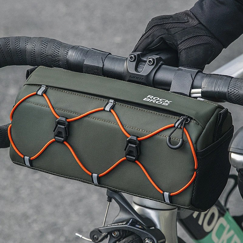 ROCKBROS W012 Bicycle Handlebar Hanging Bag Reflective Polyester Bike Front Storage Bag