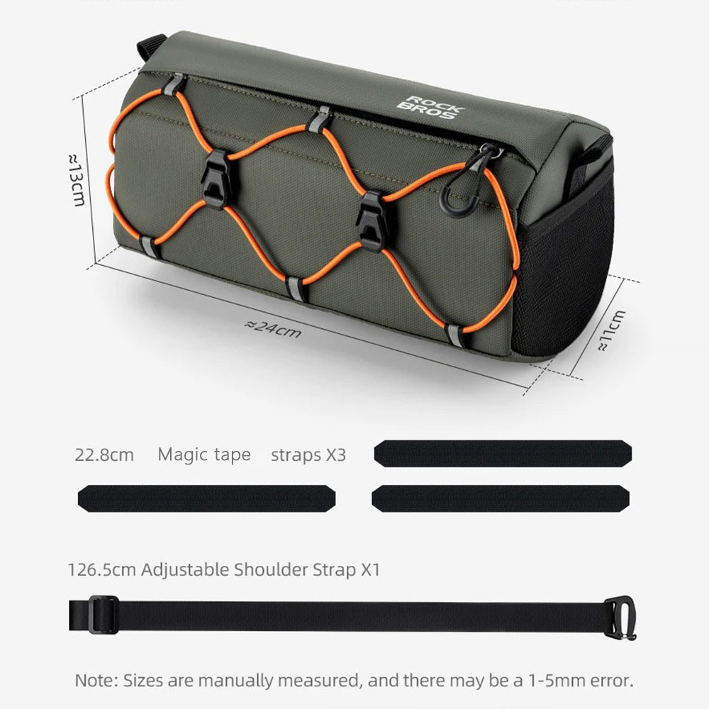 ROCKBROS W012 Bicycle Handlebar Hanging Bag Reflective Polyester Bike Front Storage Bag