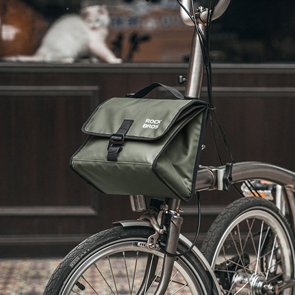 ROCKBROS W010 For Brompton Bicycle Front Bag Aluminum Film Lining Food Storage Bag