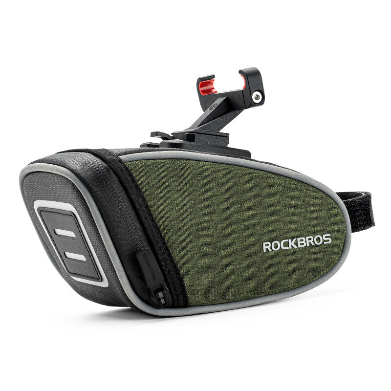 ROCKBROS C52-1 0.45L Bike Seatpost Rear Storage Pouch Bicycle Saddle Bag, Bracket Type