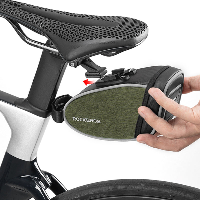 ROCKBROS C52-1 0.45L Bike Seatpost Rear Storage Pouch Bicycle Saddle Bag, Bracket Type