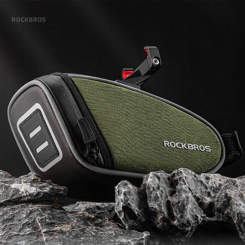 ROCKBROS C52-1 0.45L Bike Seatpost Rear Storage Pouch Bicycle Saddle Bag, Bracket Type