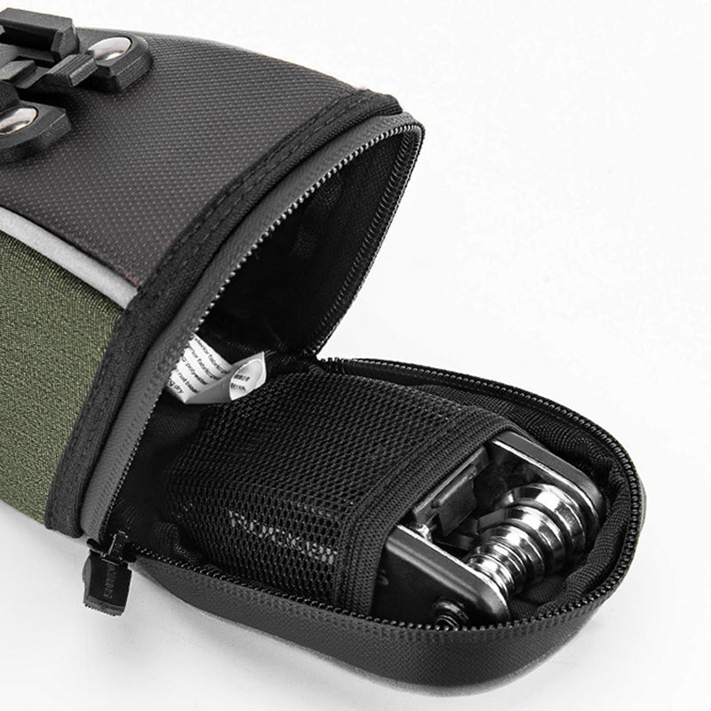 ROCKBROS C52 0.45L Bicycle Saddle Bag Bike Seatpost Rear Storage Pouch, Magic Tape Type