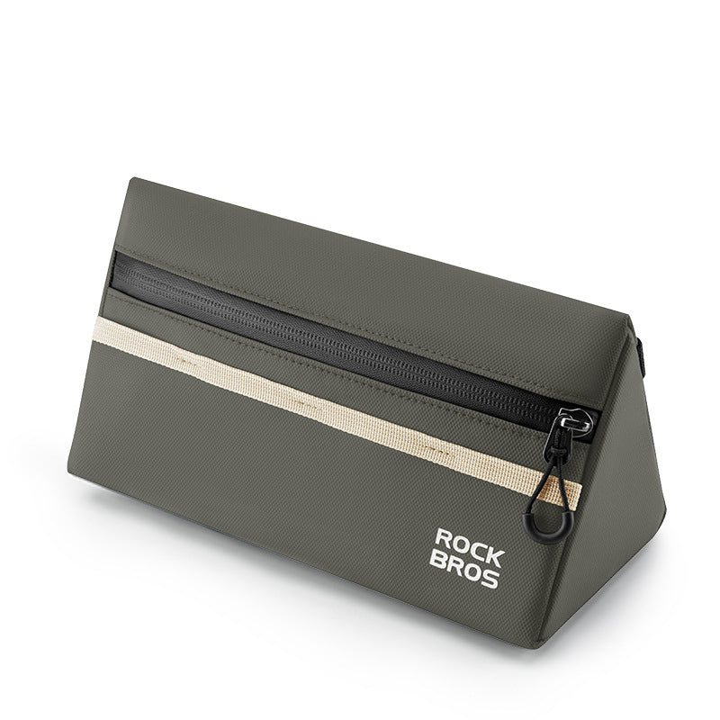 ROCKBROS 1.3L Triangle Bicycle Front Beam Bag Polyester Storage Pouch for Bike