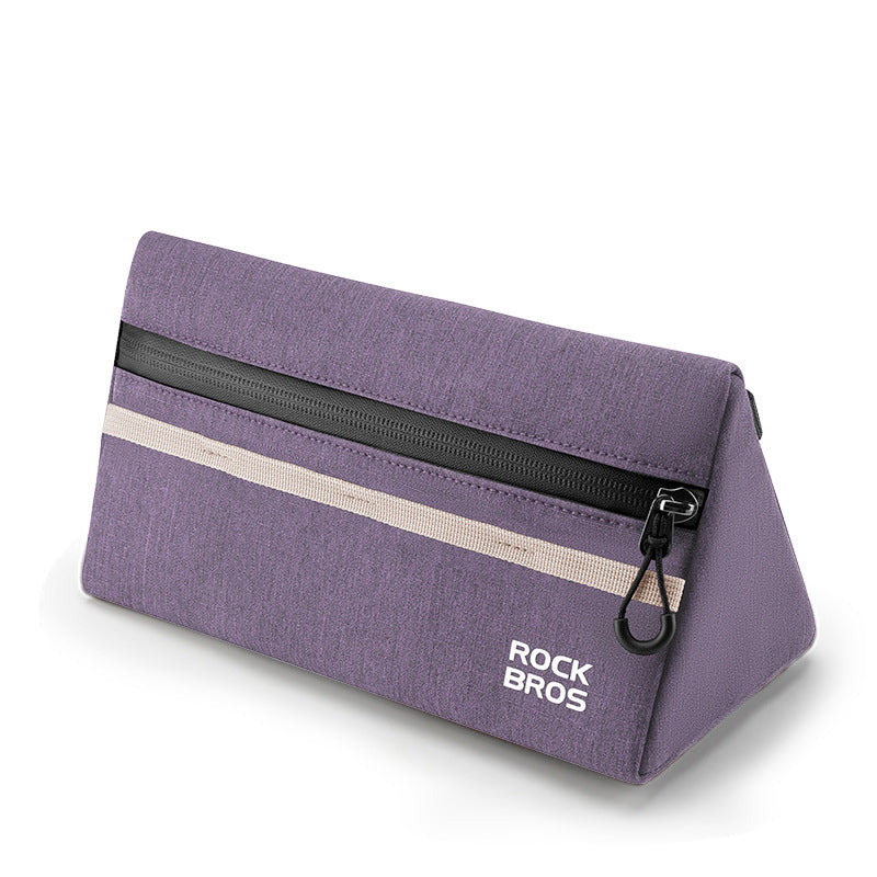 ROCKBROS 1.3L Triangle Bicycle Front Beam Bag Polyester Storage Pouch for Bike