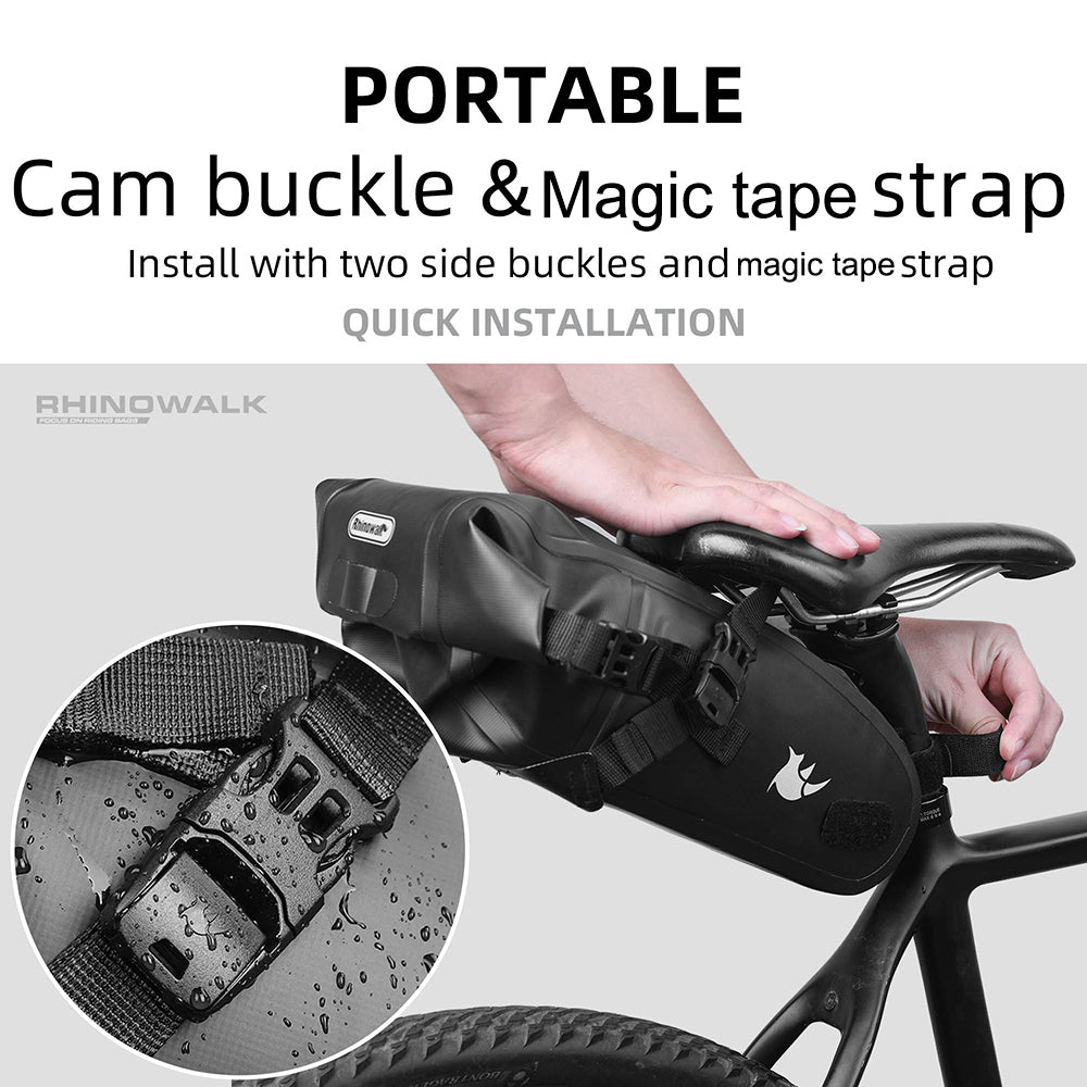 RHINOWALK TF552 4L Outdoor Bicycle Saddle Bag Waterproof MTB Road Bike Tail Bag