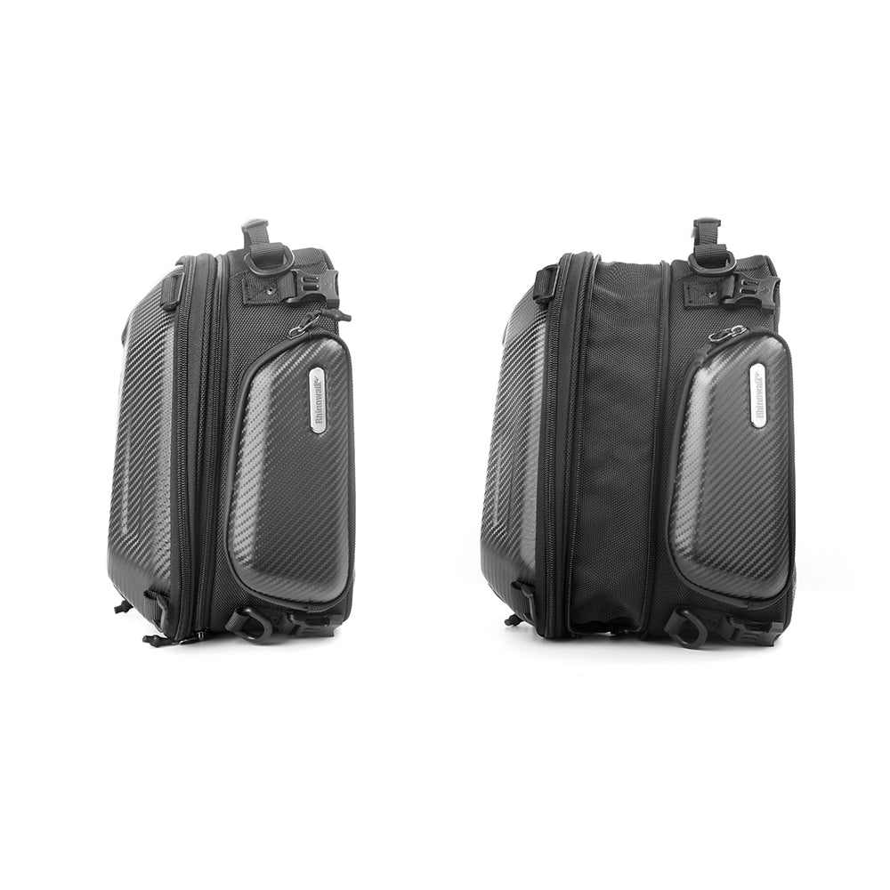 RHINOWALK MTR4001 Expandable Motorcycle Hard Shell Tail Bag Motocross Trunk Tail Bag