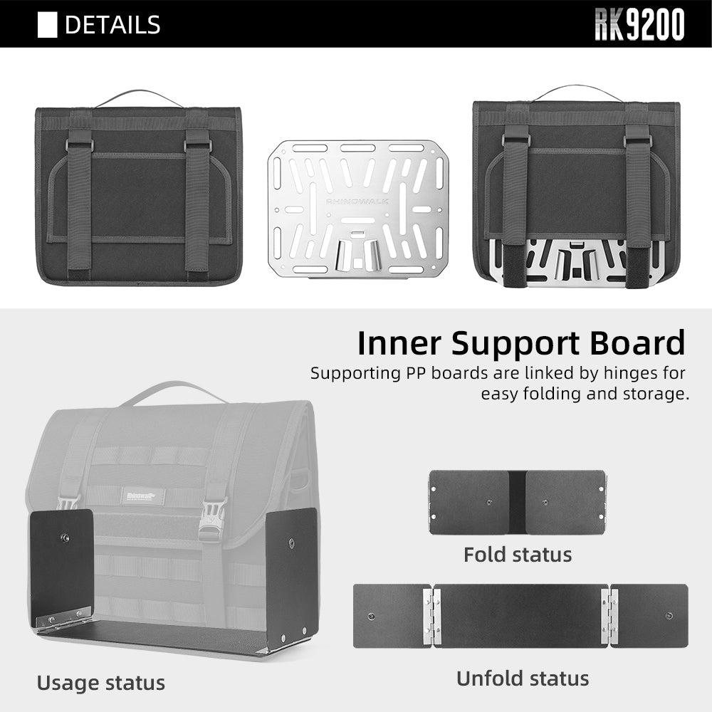 RHINOWALK RK9200 Bike Basket Front Bag With Strap 15L Polyester Cycling Storage Bag with Base
