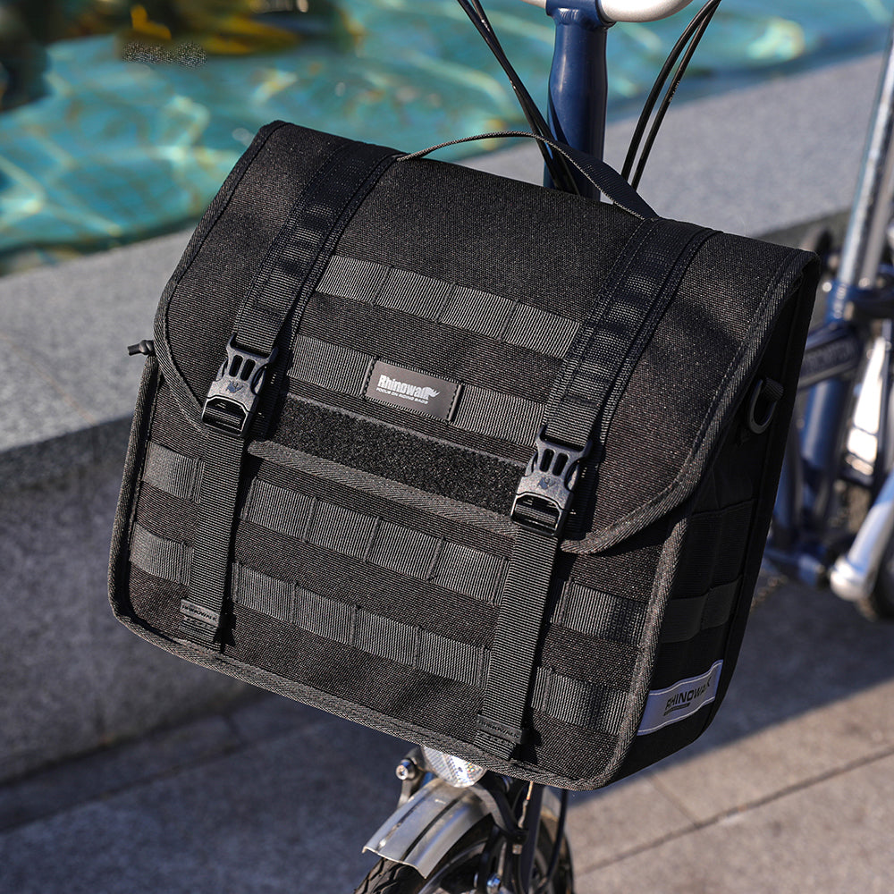 RHINOWALK RK9200 Bike Basket Front Bag With Strap 15L Polyester Cycling Storage Bag with Base