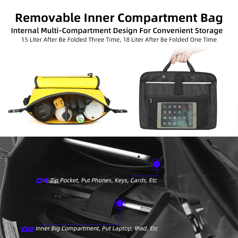 RHINOWALK MTR2030 Waterproof Polyester Motorcycle Quick Release Side Bag