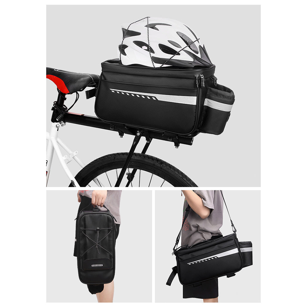 RZAHUAHU YA415 PU Leather Bike Trunk Bag MTB Rack Bag Sling Bag Handbag Shoulder Bag