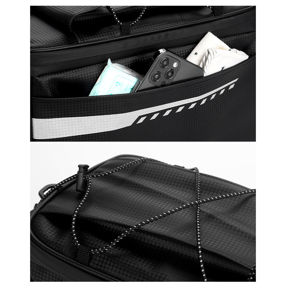 RZAHUAHU YA415 PU Leather Bike Trunk Bag MTB Rack Bag Sling Bag Handbag Shoulder Bag
