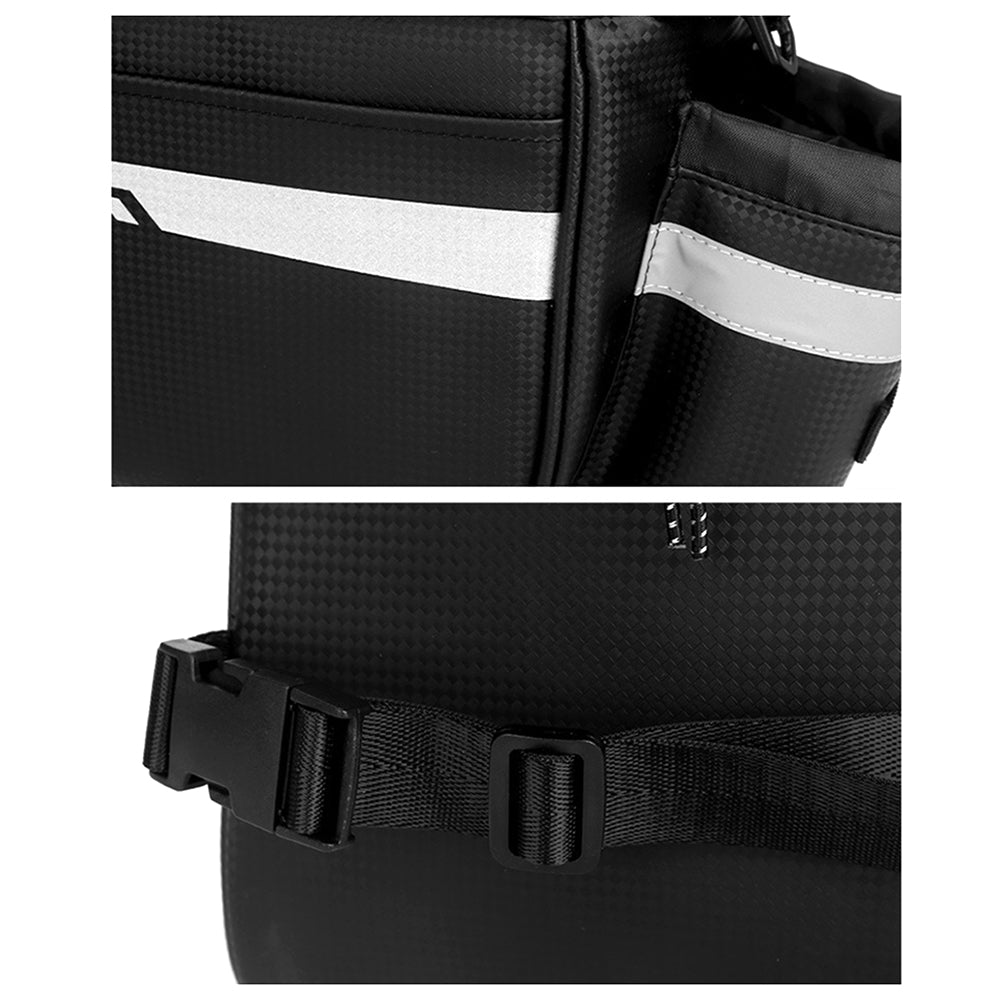 RZAHUAHU YA415 PU Leather Bike Trunk Bag MTB Rack Bag Sling Bag Handbag Shoulder Bag