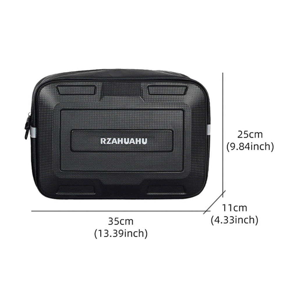 RZAHUAHU 9L Electric Bicycle PVC Leather Rear Bag Hard Shell Storage Bag, Size L
